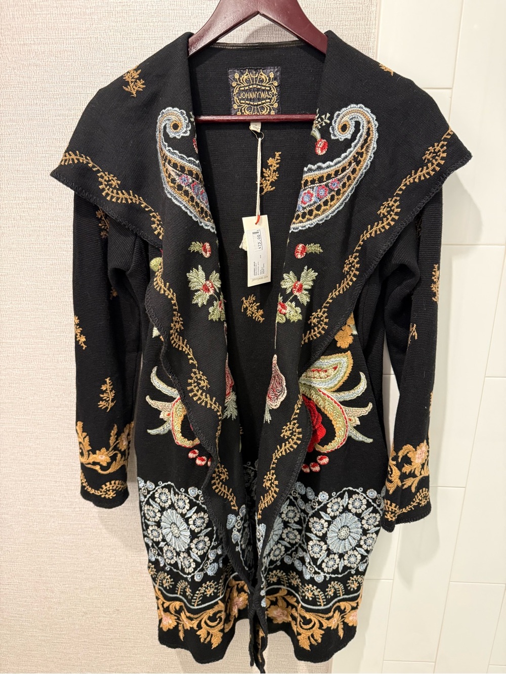 New w Tags Johnny Was Biya Leto Duster Black Small Floral Boho Hard to Find - Picture 7 of 16